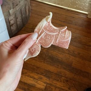 Breyer Pink and Cream Horse Saddle Sculpture